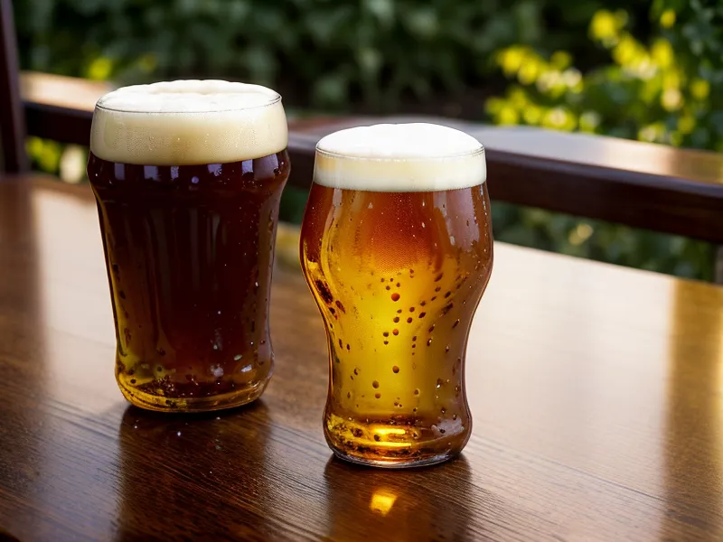 Gros plan d'un verre de bière sur une table de café