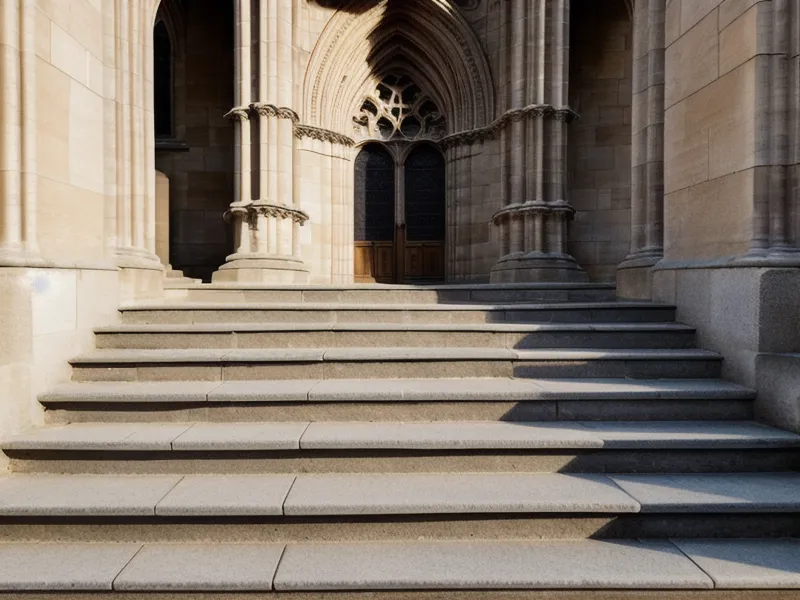 Les marches en pierre de la Cathédrale de Strasbourg sous le soleil