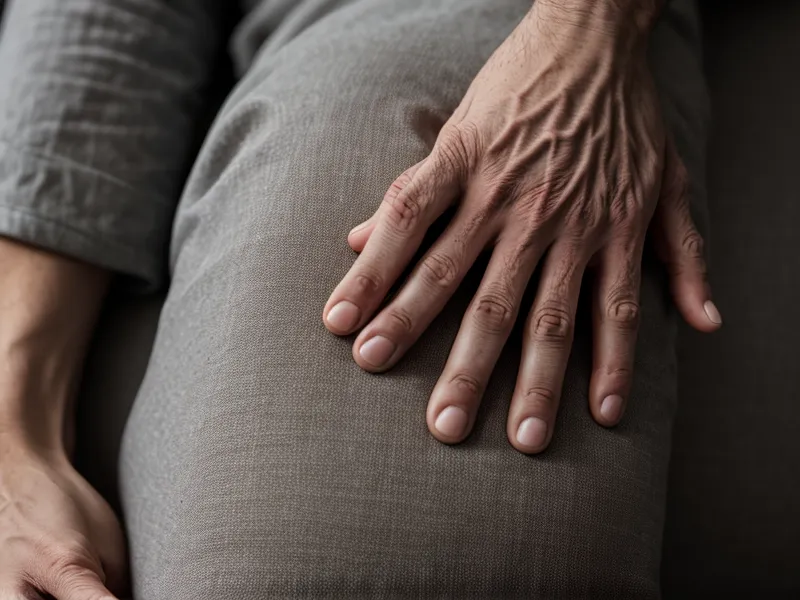 Gros plan sur les mains d'un homme manipulant un objet pour gérer son stress.