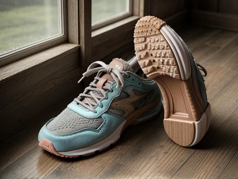 Gros plan sur des chaussures de course illustrant la reprise du sport.