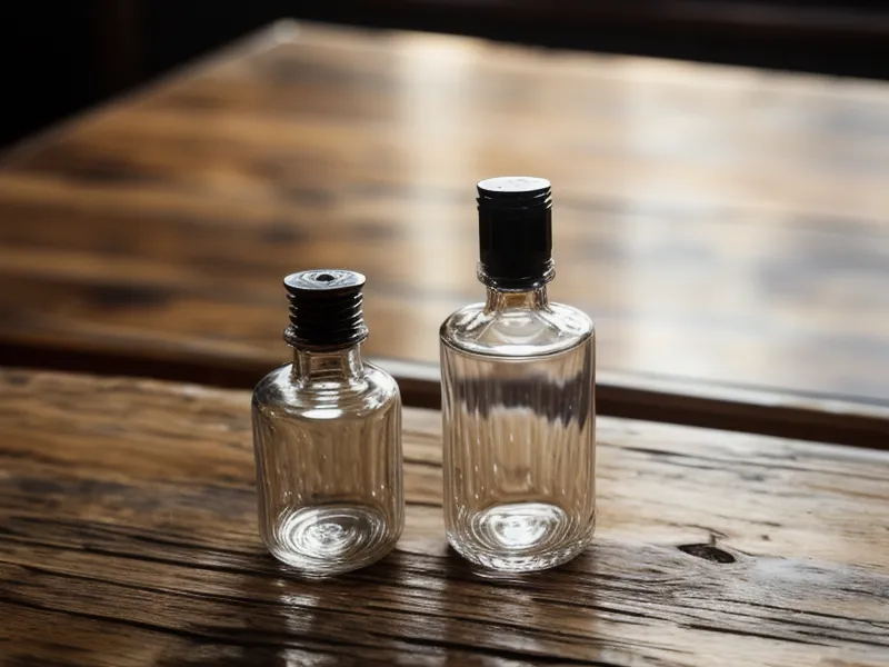 Un flacon de sérum cosmétique à côté d'un paquet de cigarettes sur une table